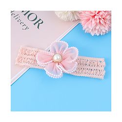 Babyhug Flower & Bead Applique Headband - Beige