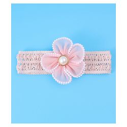 Babyhug Flower & Bead Applique Headband - Beige