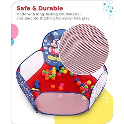 Babyhug Disney Mickey Ball Pool Set With 50 Colourful Balls for Kids |Ball Pit for Kids 2+ Years |Birthday Gift for Kids|BIS Certified
