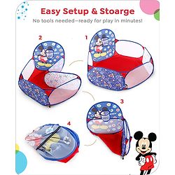 Babyhug Disney Mickey Ball Pool Set With 50 Colourful Balls for Kids |Ball Pit for Kids 2+ Years |Birthday Gift for Kids|BIS Certified