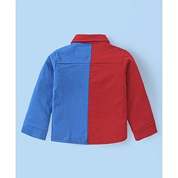 Babyhug Marvel Single Jersey Cotton Knit Full Sleeves Spider-man Graphics and Pocket Detailing Shirt With T-shirt - Red