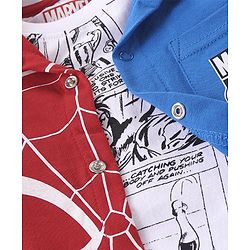 Babyhug Marvel Single Jersey Cotton Knit Full Sleeves Spider-man Graphics and Pocket Detailing Shirt With T-shirt - Red