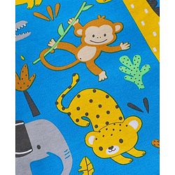 Babyhug Cotton Knit Full Sleeves Night Suit with Animal Print - Blue