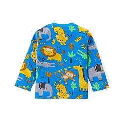 Babyhug Cotton Knit Full Sleeves Night Suit with Animal Print - Blue