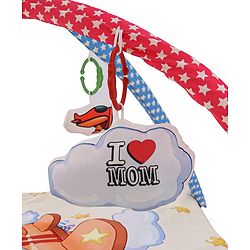 Babyhug Play Gym with Hanging Toys|Elephant on Air Balloon Theme Soft Activity Play Mat|Portable & Easy to Carry with Detachable Toys|2+ Months|Motor Skill Development |Ideal for gifting|BIS