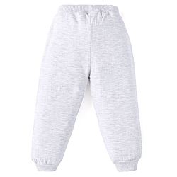 Babyhug Terry Knit Full Sleeves T-Shirt & Lounge Pant Set with Text & Bear Print - Royal Blue & Grey