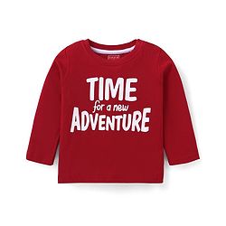 Babyhug Cotton Knit Full Sleeves T-Shirts with Stripes & Animal Graphics Pack of 5 - Blue Maroon & Yellow