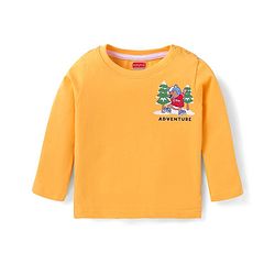 Babyhug Cotton Knit Full Sleeves T-Shirts with Stripes & Animal Graphics Pack of 5 - Blue Maroon & Yellow
