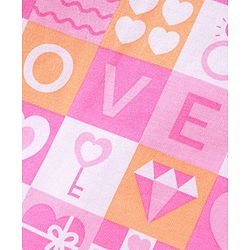 Babyhug Cotton Knit Full Sleeves Heart Printed Night Suit - Pink