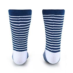 Cute Walk by Babyhug Anti-Bacterial Ankle Length Socks with Stripes & Lion Design Pack of 5 - Blue