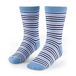 Cute Walk by Babyhug Anti-Bacterial Ankle Length Socks with Stripes & Lion Design Pack of 5 - Blue