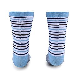 Cute Walk by Babyhug Anti-Bacterial Ankle Length Socks with Stripes & Lion Design Pack of 5 - Blue