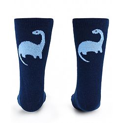 Cute Walk by Babyhug Anti-Bacterial Ankle Length Socks with Stripes & Lion Design Pack of 5 - Blue