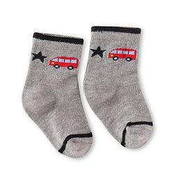 Cute Walk by Babyhug Knit Ankle Length Anti Bacterial Socks with Car Design Pack of 3 - Yellow Blue & Grey