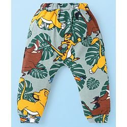 Babyhug Disney Interlock Knit Full Length Diaper Leggings With The Lion King Graphics Pack of 3 - Grey White & Yellow