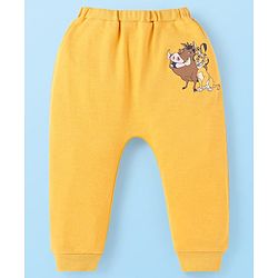 Babyhug Disney Interlock Knit Full Length Diaper Leggings With The Lion King Graphics Pack of 3 - Grey White & Yellow