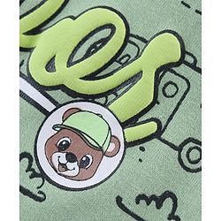 Babyhug Cotton Knit Full Sleeves Night Suit With Outdoor Camping Print - Green