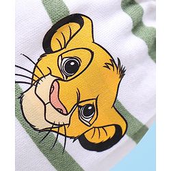 Babyhug Interlock Knit Mittens and Booties With Lion King Print - White