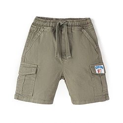 Babyhug Twill Woven Knee Length Bermuda With Patch Detailing - Olive