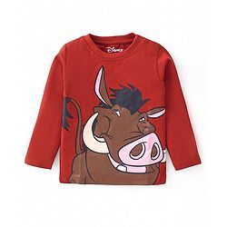 Babyhug Disney Single Jersey Knit Full Sleeves T-Shirts Lion King Graphics Pack of 3 - Beige Red & Yellow