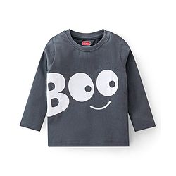 Babyhug Cotton Knit Full Sleeve Night Suit with Halloween Theme Print - Navy Blue