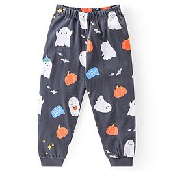 Babyhug Cotton Knit Full Sleeve Night Suit with Halloween Theme Print - Navy Blue