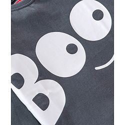 Babyhug Cotton Knit Full Sleeve Night Suit with Halloween Theme Print - Navy Blue