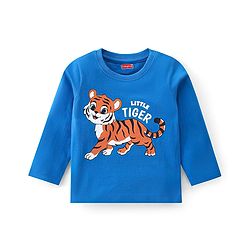 Babyhug Cotton Knit Full Sleeve Night Suit with Animals Print - Blue
