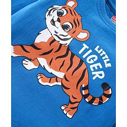 Babyhug Cotton Knit Full Sleeve Night Suit with Animals Print - Blue