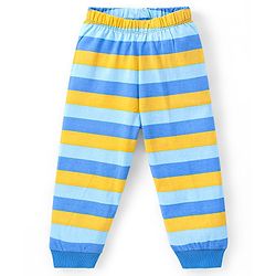 Babyhug Cotton Knit Full Sleeves Night Suit Skaters Print - Blue