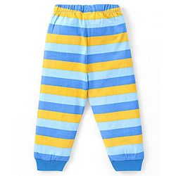 Babyhug Cotton Knit Full Sleeves Night Suit Skaters Print - Blue