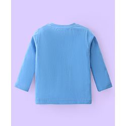Babyhug Cotton Knit Full Sleeves Night Suit With Basketball Print - Blue