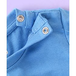 Babyhug Cotton Knit Full Sleeves Night Suit With Basketball Print - Blue