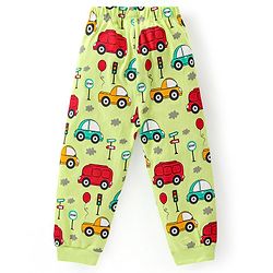 Babyhug Cotton Knit Full Sleeves Crocodile & Bear Printed Night Suit - Light Green