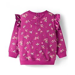 Babyhug Cotton Knit Full Sleeves Sweatshirts With Floral & Deer Print Pack of 2 - Purple & Teal Blue