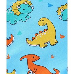 Babyhug Cotton Knit Full Sleeves Night Suit Dino Print- Sky Blue