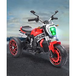 Babyhug Super Harley Kids Three Wheel Battery Operated Ride on Bike With Music & Lights - Red