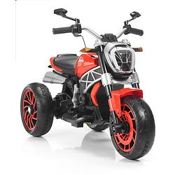 Babyhug Super Harley Kids Three Wheel Battery Operated Ride on Bike With Music & Lights - Red