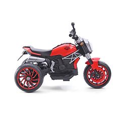 Babyhug Super Harley Kids Three Wheel Battery Operated Ride on Bike With Music & Lights - Red