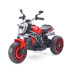 Babyhug Super Harley Kids Three Wheel Battery Operated Ride on Bike With Music & Lights - Red