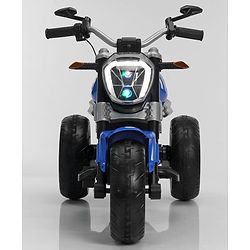 Babyhug Super Harley Kids Three Wheel Battery Operated Ride on Bike With Music & Lights - Blue| With Music & Lights| Pre-loaded Music with USB & AUX| Easy to Assemble| Comfortable Seat| Easy to Operate| Rechargeable Battery