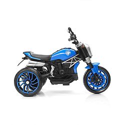 Babyhug Super Harley Kids Three Wheel Battery Operated Ride on Bike With Music & Lights - Blue| With Music & Lights| Pre-loaded Music with USB & AUX| Easy to Assemble| Comfortable Seat| Easy to Operate| Rechargeable Battery