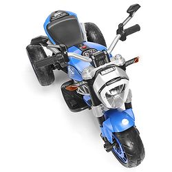 Babyhug Super Harley Kids Three Wheel Battery Operated Ride on Bike With Music & Lights - Blue| With Music & Lights| Pre-loaded Music with USB & AUX| Easy to Assemble| Comfortable Seat| Easy to Operate| Rechargeable Battery