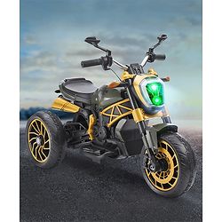 Babyhug Super Harley Kids Three Wheel Battery Operated Ride on Bike With Music & Lights - Golden