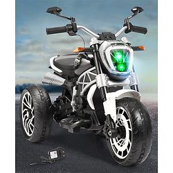 Babyhug Super Harley Kids Three Wheel Battery Operated Ride on Bike With Music & Lights - Red