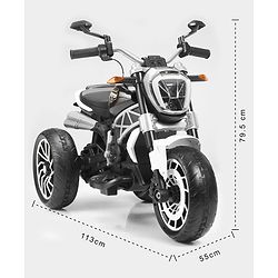 Babyhug Super Harley Kids Three Wheel Battery Operated Ride on Bike With Music & Lights - Red