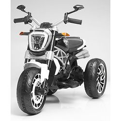 Babyhug Super Harley Kids Three Wheel Battery Operated Ride on Bike With Music & Lights - Red