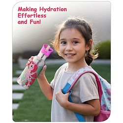 Babyhug Unicorn Theme Stainless Steel Color Changing Magic Bottle Pink |Leak Resistant|BPA Free|Rust Proof|600 ml