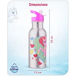 Babyhug Unicorn Theme Stainless Steel Color Changing Magic Bottle Pink |Leak Resistant|BPA Free|Rust Proof|600 ml
