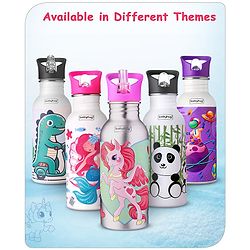 Babyhug Unicorn Theme Stainless Steel Color Changing Magic Bottle Pink |Leak Resistant|BPA Free|Rust Proof|600 ml